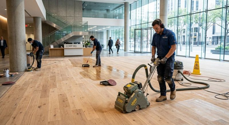 Our team working on Wood Floor Service projects in Bethany Beach, DE