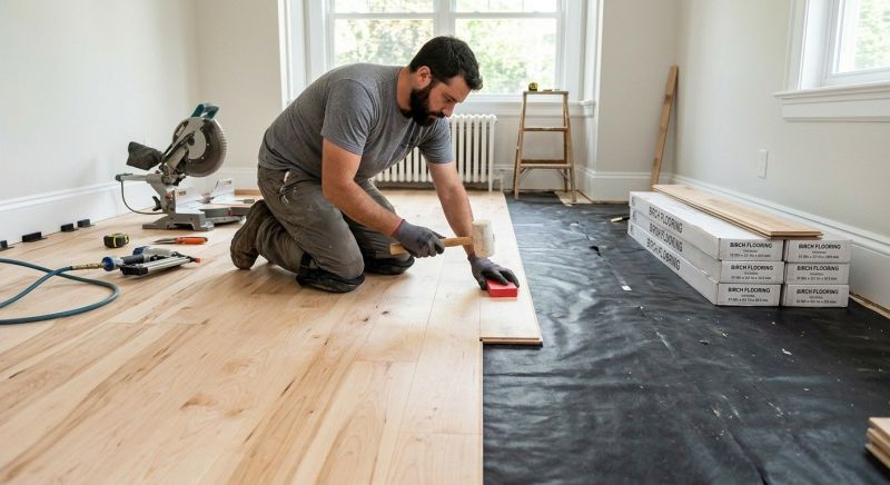 Birch Floor Installation in Bethany Beach, DE