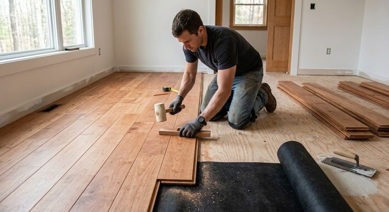 Cherry Floor Installation in Bethany Beach, DE