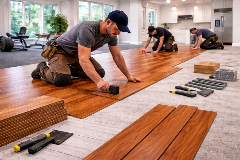 Cherry Floor Installation in Bethany Beach, DE