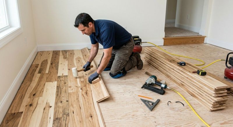 Hickory Floor Installation in Bethany Beach, DE