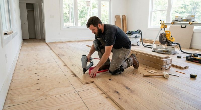 White Oak Floor Installation in Bethany Beach, DE